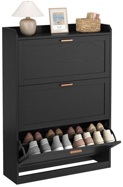 MSMASK Schuhschrank mit 3 Klappen, Schuhregal, Schuhkipper Schmal, 24 x 80 x 121 cm (1-St)