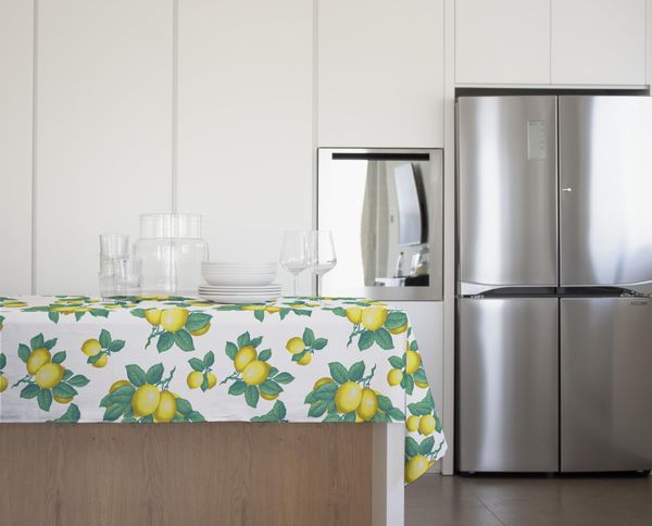 Gemitex Tischdecke Tradition Plüsch gewachst wasserdicht und schmutzabweisend Dekor 4138 Zitronen von Sorrento Ideal für quadratische und runde Tische für 10/12 Personen 140x240 cm Made in Italy mit
