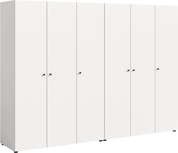 Kleiderschrankkombination (B/H/T: 240x176x51 cm) in weiß Nachbildung