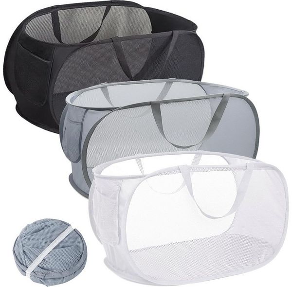 FELIXLEO Ausziehwäschekorb Set Pop-up Wäschekorb Faltbar Mesh mit Henkel für Bad Schlafzimmer (1 St)