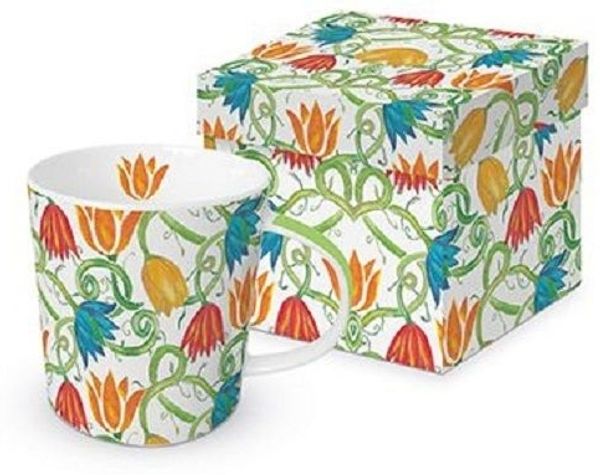 Kaffeebecher bunte Blüten