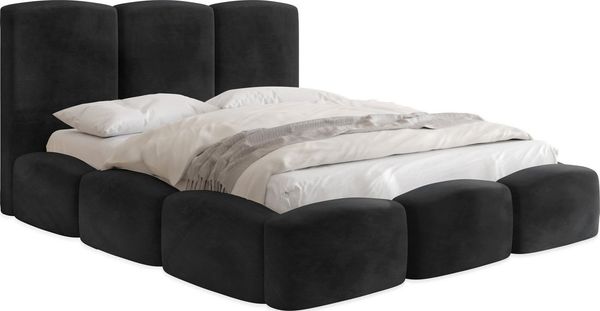 WFL GROUP Polsterbett Harmony mit Bettkasten und Lattenrost, Bettgestell, ohne Matratze (erhältlich in 5 Größen 120x200, 140x200, 160x200, 180x200, 200x200 cm), Doppelbett mit hohem Kopfteil, Boucle oder Samt Stoff, Made in EU