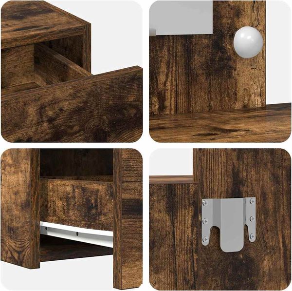 vidaXL Schminktisch mit Speicher Braun 100 x 40 x 70 cm Holzwerkstoff 865239 Bild 8