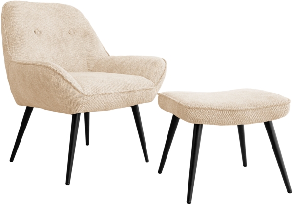 Sessel Zorto Muz 809B mit Fußbank (Farbe: Sea 140)