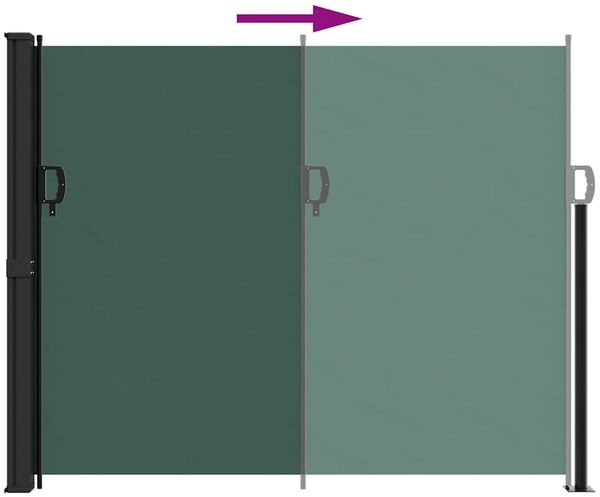 vidaXL Seitenmarkise Ausziehbar Dunkelgrün 160x500 cm 4004440 Bild 5