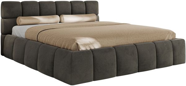 Doppelbett mit Gasdruckfeder, Polsterbett NIRA CLASSIC Holzlattenrost Bett mit Stauraum, gepolstertes Kopfteil Bettkasten - 180 x 200 cm - Dunkelgrau Velvet Bild 5