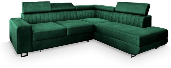 Masseno Ecksofa NOLA mit Schlaffunktion L-Form, Sofa mit Bettkasten