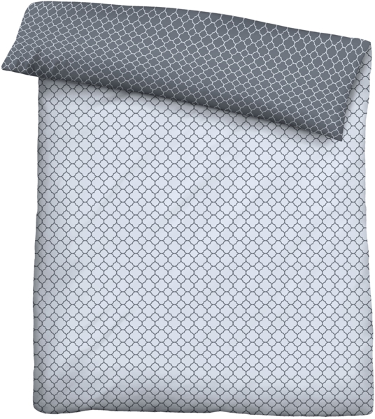 biberna 0636045 Mako-Satin Bettwäsche GRAFIK - MIX & MATCH, blau, 1x 155x200 cm + 1x 80x80 cm