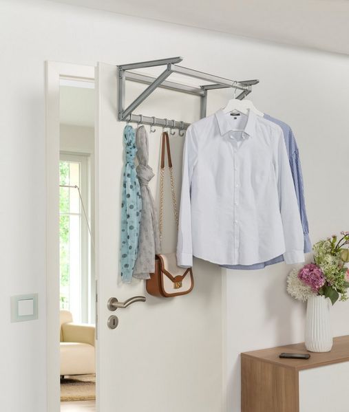Ruco Türgarderobe, (1-St), schafft zustätzlichen Stauraum, mit 6 Haken, Aluminium/Kunststoff