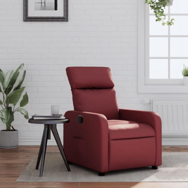 vidaXL Relaxsessel Weinrot Kunstleder 374187