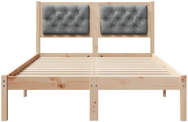 vidaXL Bettrahmen Hellgrau 135 x 190 cm Massives Kiefernholz 878199 Bild 5