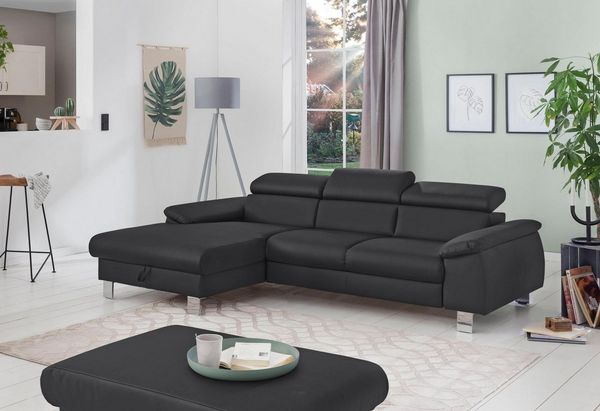 COTTA Ecksofa Komaris L-Form, B: 244 cm, mit Kopfteilverstellung, optional Bettfunktion, Bettkasten & Licht