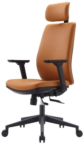 Bürostuhl Capo braun mit Kopfstütze und Armlehnen