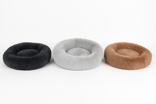 6x Tier Plüschbett Donut 100 cm in verschiedenen Farben – extra weiches rundes Kuschelbett für Hunde und Katzen ideal für Komfort Wärme und tiefen Schlaf