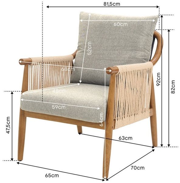 FLEXISPOT Loungesessel Gartenstuhl, Akzentstuhl handgeflochten AC3 (Boho Rattanstuhl mit atmungsaktivem Design Beige), Vielseitiger Indoor & Outdoor Gartenstuhl mit komfortablen Kissen