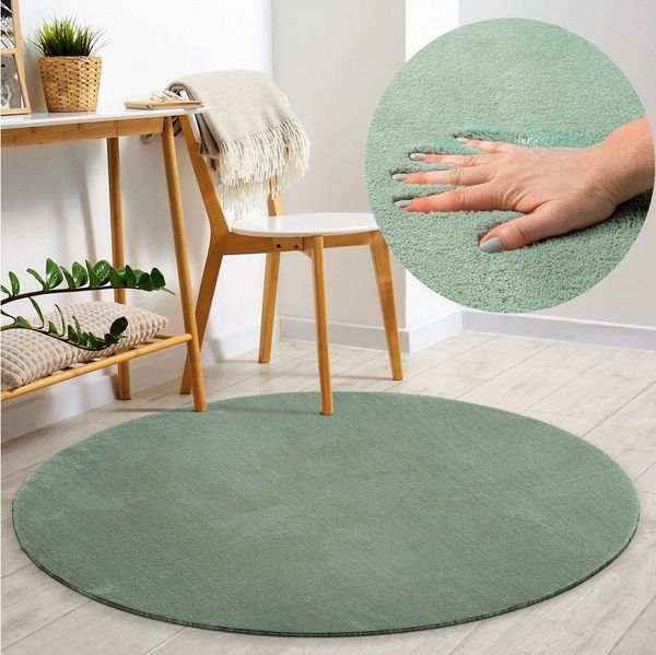 merinos Teppich Loft 37, rund, Höhe: 16 mm, Kunstfellteppich besonders weich und kuschelig, Fell Haptik