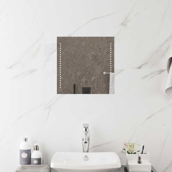 vidaXL LED-Badezimmerspiegel Transparent 40 x 40 cm Gehärtetes Glas 42045769