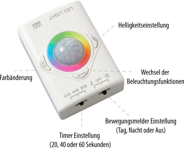 Northpoint LED-Streifen mit Bewegungsmelder Innenbereich Schrankleuchte 1100mAh Akku