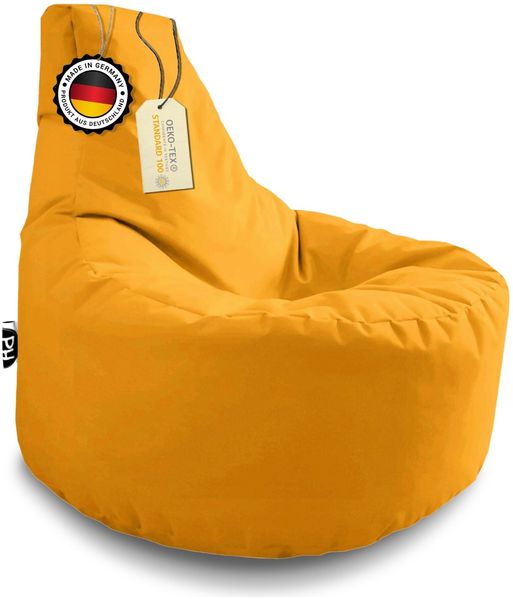 Patchhome Gamer Sitzsack, bereits befüllt, Polyester gelb, Ø 80 cm