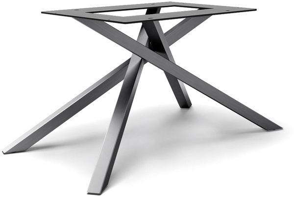 Kreuzgestell Rechteck Edelstahl Graphit für Tischplatten ab 200 cm