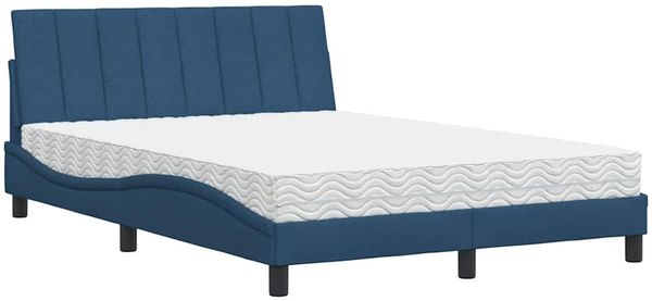 vidaXL Bett mit Matratze "Hanko" Blau 140x200 cm Stoff 3310537 Bild 2