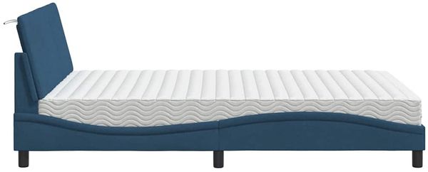 vidaXL Bett mit Matratze "Hanko" Blau 140x200 cm Stoff 3310537 Bild 6