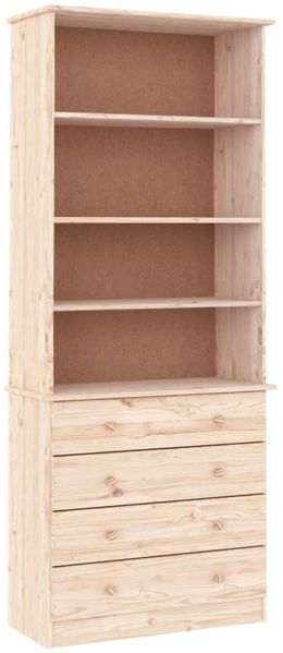 Bücherregal | Standregal mit Schubladen 77x35x186,5cm Massivholz Kiefer