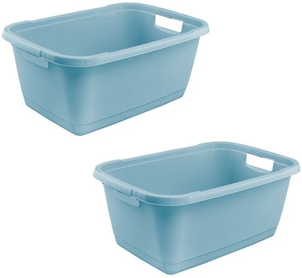keeeper Wäschewanne aenna, 2er Set, 65 x 44 x 28 cm, 52 l (Set, 2 St), praktische Griffe, platzsparend ineinander nestbar