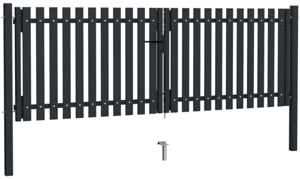 vidaXL Doppeltür-Zauntor aus Stahl 300 x 100 cm Anthrazit 146351