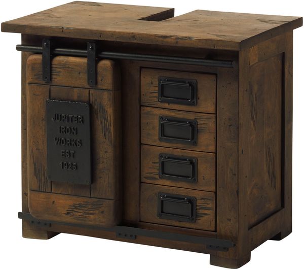 Waschbeckenunterschrank Mango 70x40x60 braun lackiert RAILWAY #482