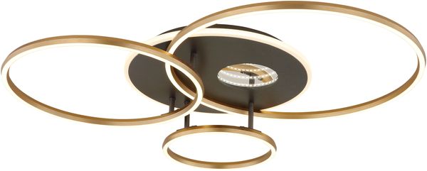GLOBO Lighting Deckenleuchte LED INVERTINA LBH 90x70x13.10 cm gold Deckenlampe