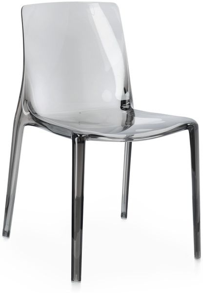 Gartenstuhl Eleda 4er-Set Kunststoff, modern stapelbar, grau, für Innen- und Außenbereich