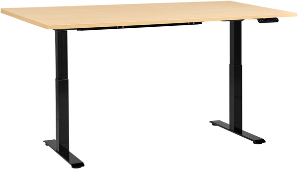 Schreibtisch elektrisch höhenverstellbar DESTINES Schwarz Hellbraun 160 cm 72 cm