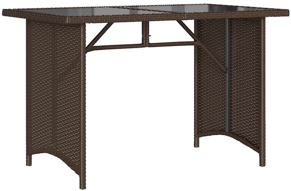 Gartentisch, Balkontisch mit Glasplatte Braun 110 x 68 x 70 cm Poly Rattan Bild 6