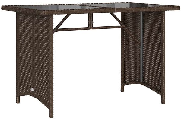 Gartentisch, Balkontisch mit Glasplatte Braun 110 x 68 x 70 cm Poly Rattan Bild 2