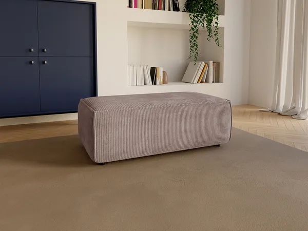 Vente-unique - AMELIA Pouf SamtStoff Violett - B 69 cm x H 42 cm x L 102 cm