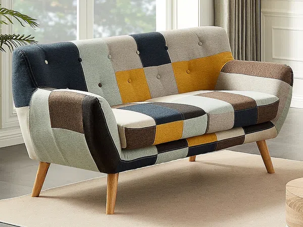 Vente-unique - SERTI Sofa Stoff multicolour - B 80,5 cm x H 81 cm x L 158 cm