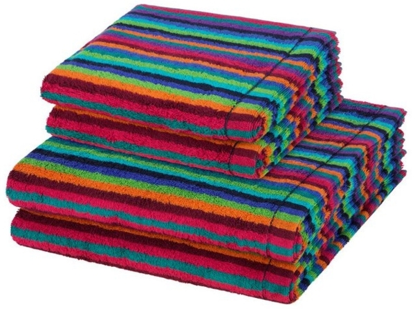 Cawö Lifestyle 4 tlg. Frottier-Set - 2 X Handtuch (50 X 100cm) und 2 X Duschtuch (70 X 140cm) - 512 g/m2 - Mehrfarbig