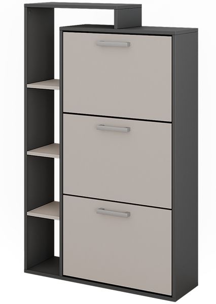 Schuhkipper Orlando Anthrazit/Greige 80 x 128.3 cm mit 3 Fächern Vicco