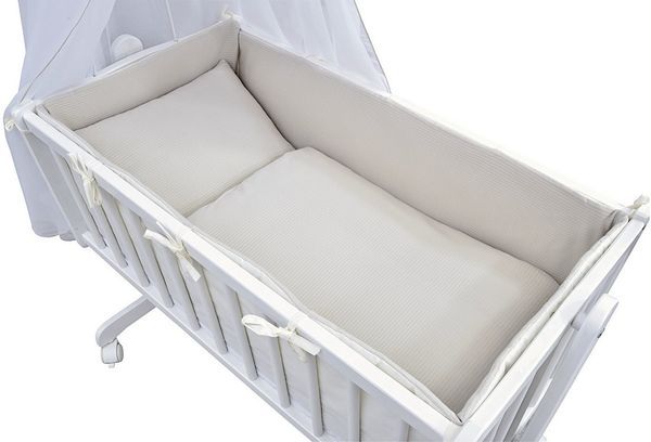 Baby-Delux Babybettwäsche Baby Wiegenset Interlock Soft, Textilien, 6 teilig, Wiegenset 6-tlg. für Babywiege 90x40 (ohne Wiege) verschiedene Designs