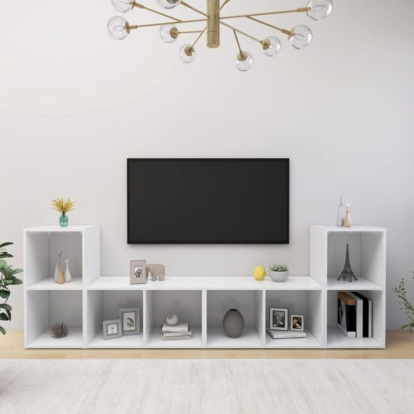 vidaXL TV-Schränke 4 Stk. Weiß 72x35x36,5 cm Holzwerkstoff 3079970