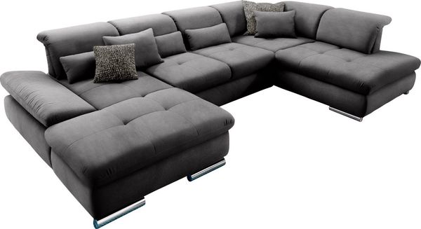 set one by Musterring Wohnlandschaft SO 4100 komfortable Federkernunterfederung, inkl. Kopfteilverstellung, wahlweise Bettfunktion und Sitztiefenverstellung, U-Form