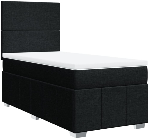 vidaXL Boxspringbett mit Matratze Schwarz 80x200 cm Stoff 3291490