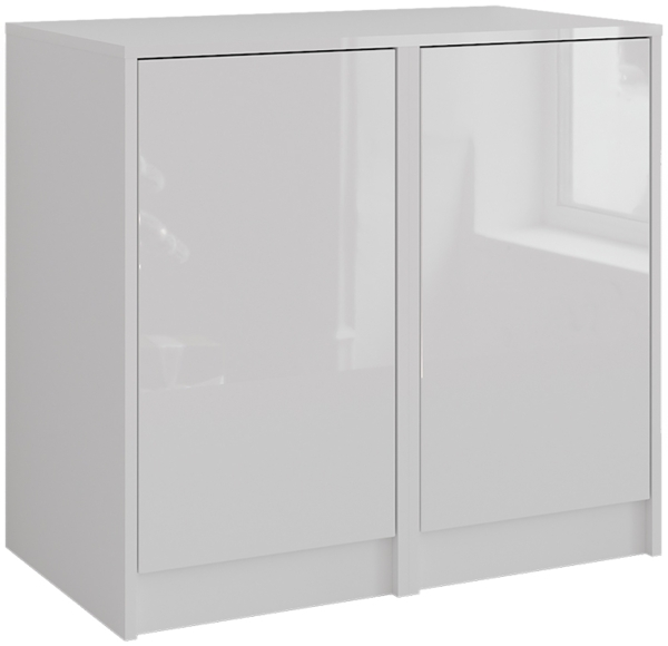 Kommode Sherry Weiß/Weiß Hochglanz 80.2 x 76 cm 2 Teile Vicco