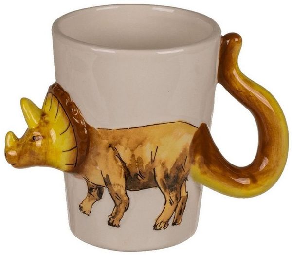 Tasse ca. 250 ml im 3D Dinosaurier Design mit verschiedenen Motiven Kaffeetasse Triceratops