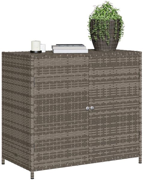 vidaXL Gartenschrank Grau 83x45x76 cm Poly Rattan 365545 Bild 4