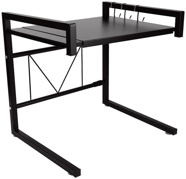JEOBEST Regalelement Küchenregal Mikrowellenregal, längenverstellbares Mikrowellen Regal(40-65cm) Rutschfeste Füße