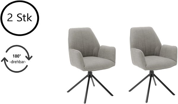 Esszimmerstuhl >Pettau< (2-er Set) in Cappuccino aus Metall - 59x88x63cm (BxHxT)