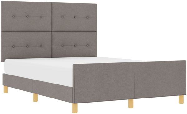 Doppelbett, Bettgestell Modernen mit Kopfteil Taupe 140 x 200 cm Stoff d1191e