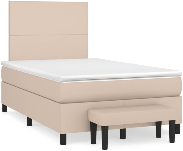 vidaXL Boxspringbett Matratze Cappuccino-Braun 120x190 cm Kunstleder 3270444